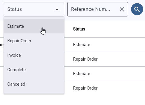 RO Status Filter